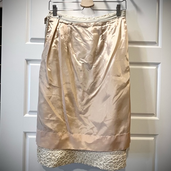 Vintage Textured Pencil Skirt made of ribbons, lined (S/M) - Picture 4 of 10